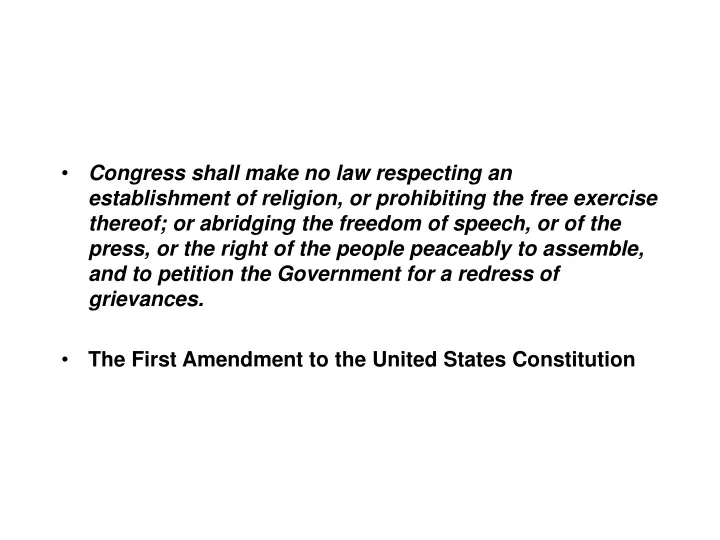 congress shall make no law respecting