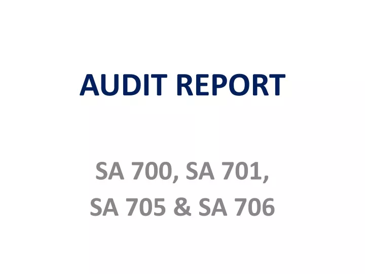 audit report