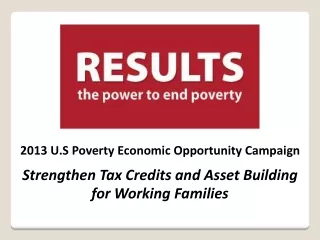 2013 U.S Poverty Economic Opportunity Campaign