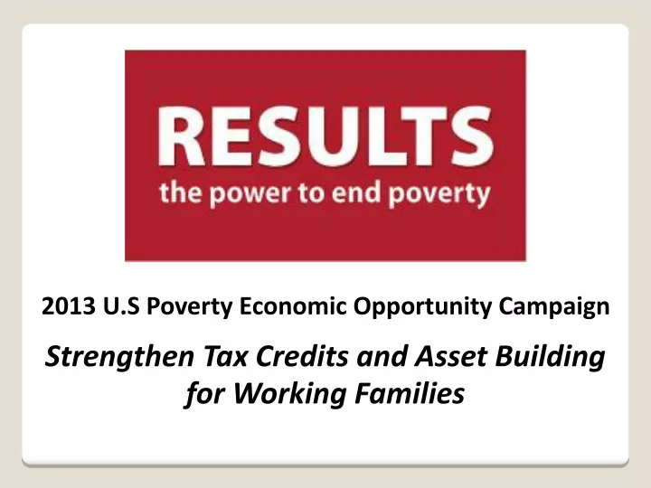 2013 u s poverty economic opportunity campaign
