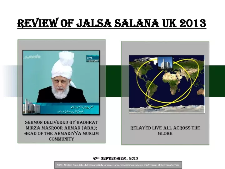review of jalsa salana uk 2013
