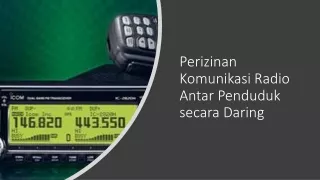 Perizinan Komunikasi Radio Antar Penduduk secara Daring