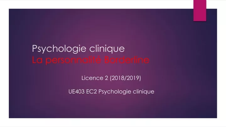 psychologie clinique la personnalit borderline