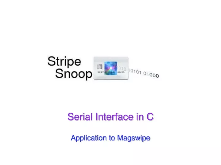 serial interface in c