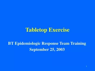 Tabletop Exercise