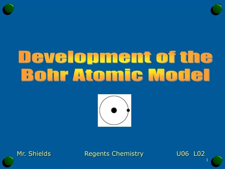 development of the bohr atomic model