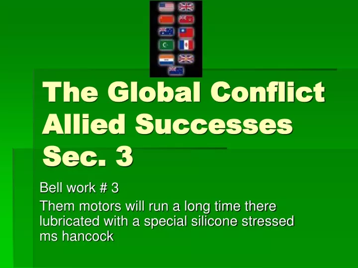 the global conflict allied successes sec 3