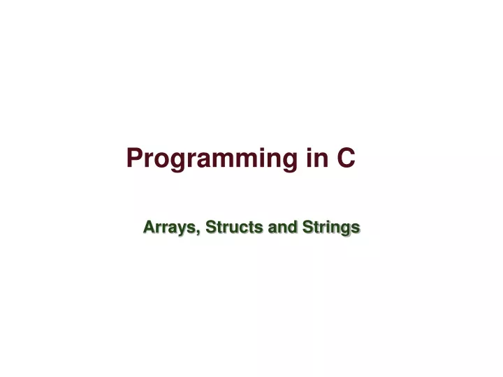 programming in c