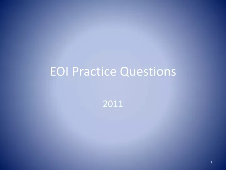 eoi practice questions