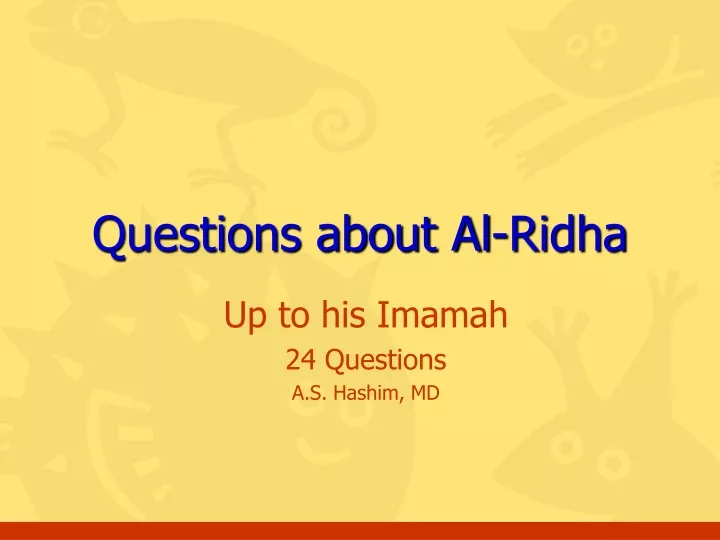 questions about al ridha