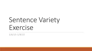 Sentence Variety Exercise