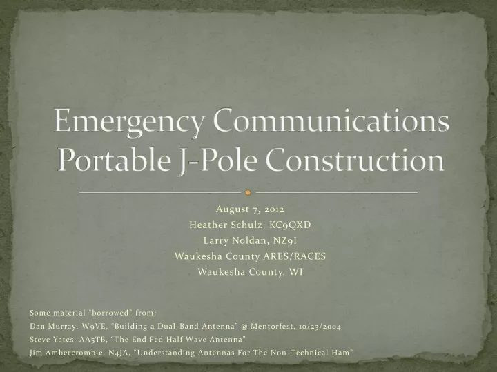 emergency communications portable j pole construction