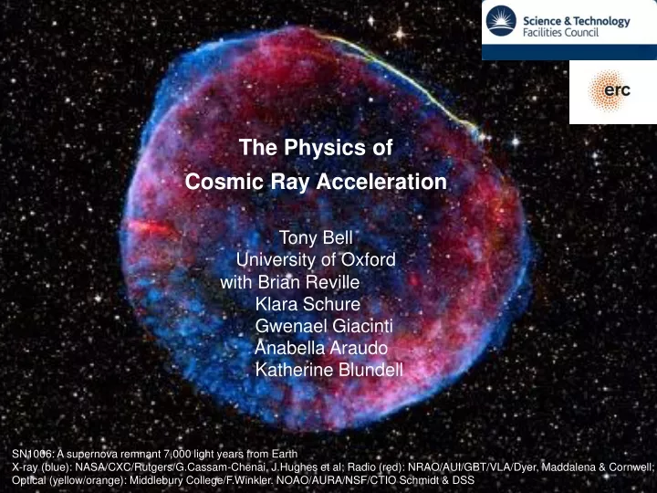 the physics of cosmic ray acceleration tony bell