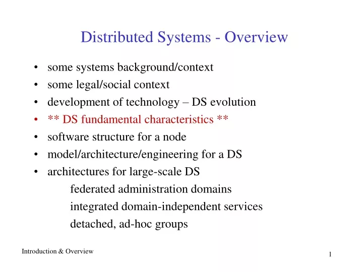 distributed systems overview