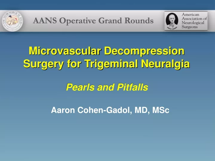 microvascular decompression surgery