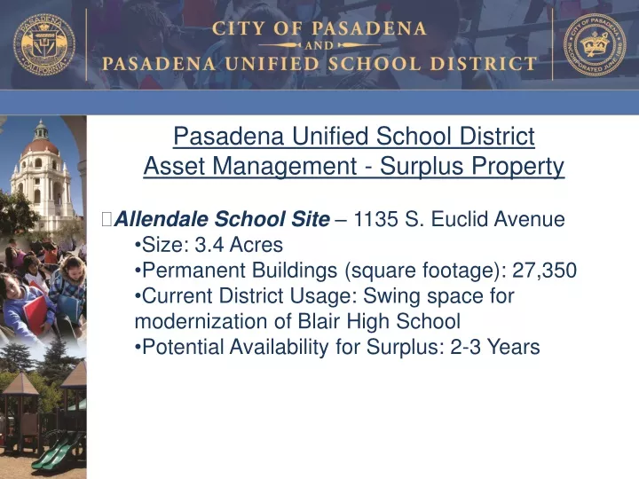 pasadena unified school district asset management
