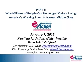 January 7, 2015   New Year for Action, Winter Meeting,  Dana Point, California