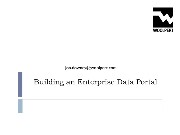 building an enterprise data portal