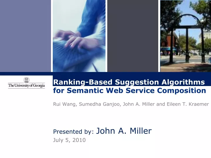 ranking based suggestion algorithms for semantic web service composition
