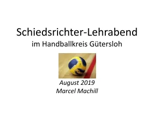 Schiedsrichter-Lehrabend im Handballkreis Gütersloh August 2019 Marcel Machill