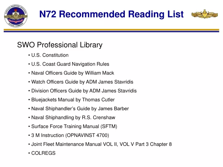 n72 recommended reading list