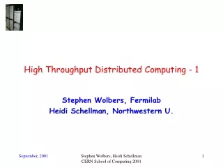 High Throughput Distributed Computing - 1