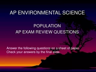 AP ENVIRONMENTAL SCIENCE