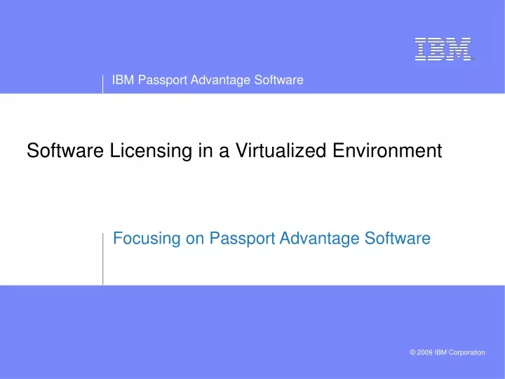 software licensing in a virtualized environment