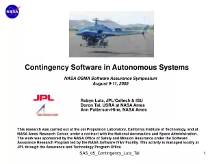 Contingency Software in Autonomous Systems