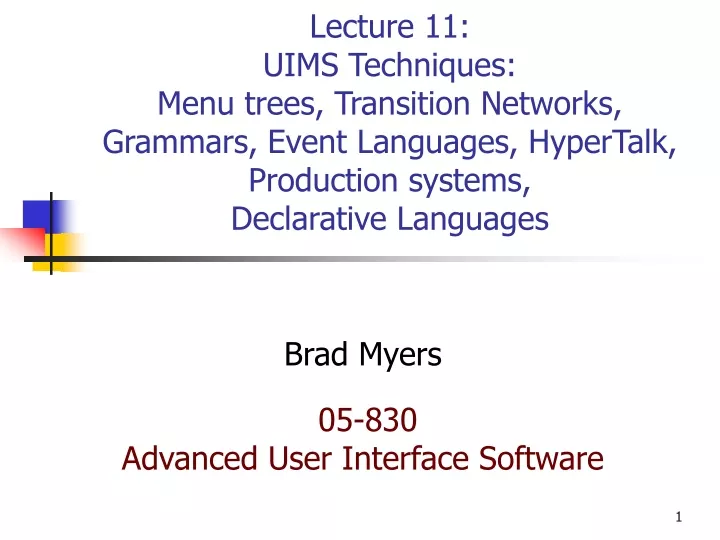 brad myers 05 830 advanced user interface software