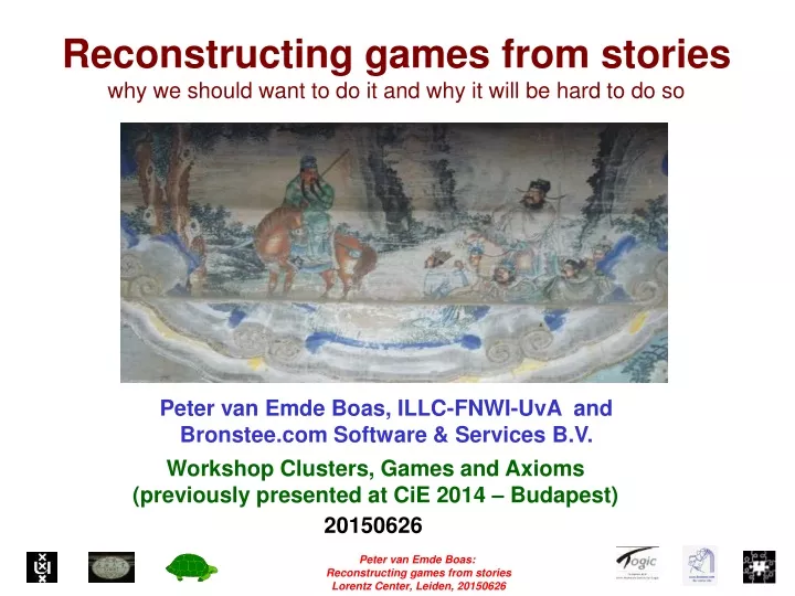 reconstructing games from stories why we should want to do it and why it will be hard to do so