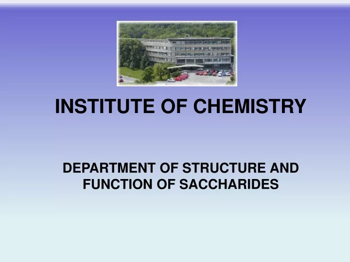 institute of chemistry department of structure