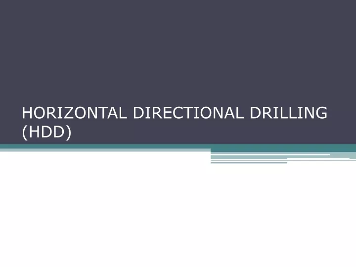 horizontal directional drilling hdd