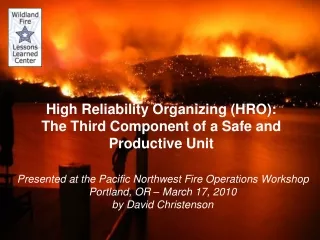 High Reliability Organizing (HRO): The Third Component of a Safe and Productive Unit