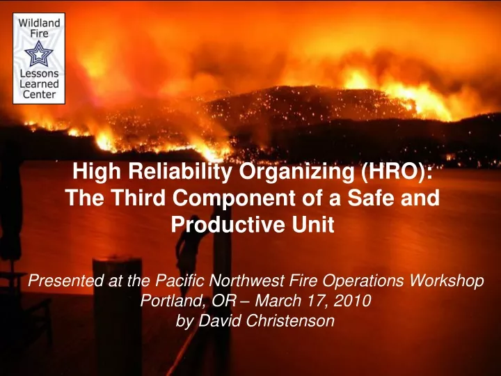 high reliability organizing hro the third