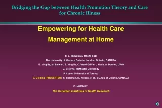 Bridging the Gap between Health Promotion Theory and Care for Chronic Illness