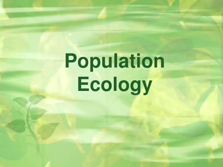 population ecology