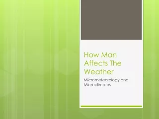 How Man Affects  The Weather