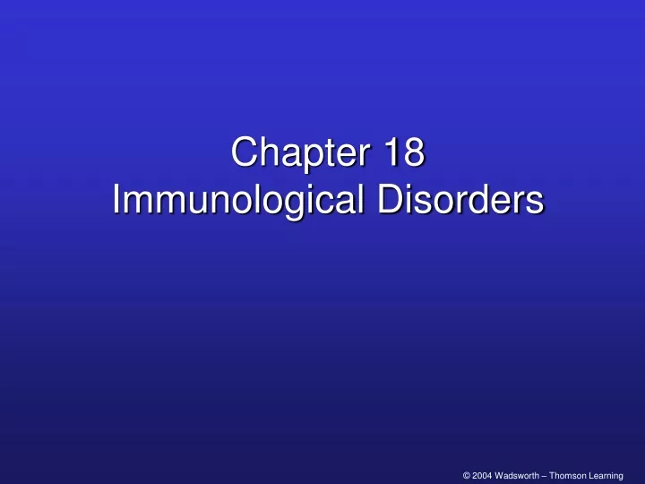 chapter 18 immunological disorders