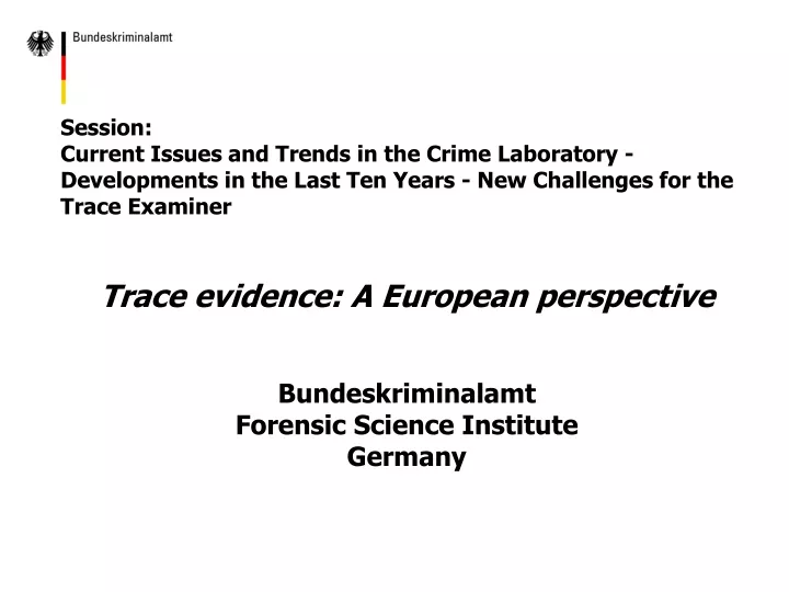 session current issues and trends in the crime