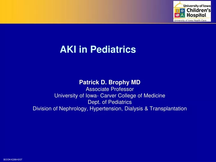 aki in pediatrics