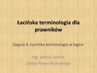 Łacińska terminologia dla prawników