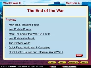 Preview Main Idea / Reading Focus War Ends in Europe Map: The End of the War, 1944-1945
