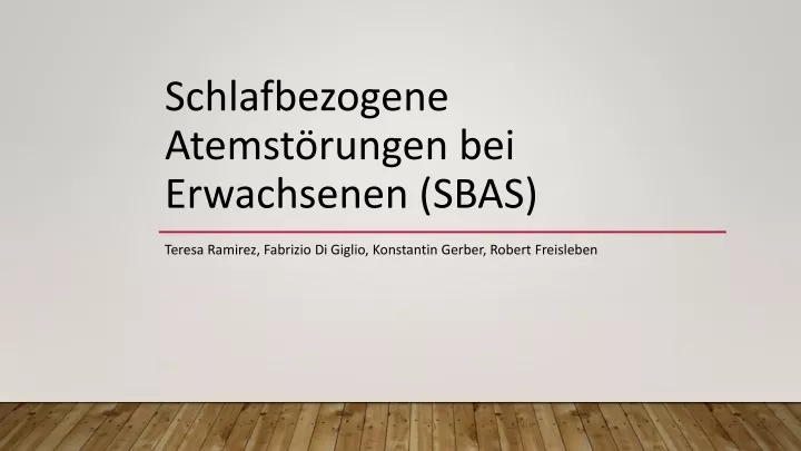 schlafbezogene atemst rungen bei erwachsenen sbas