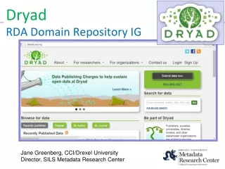 Dryad RDA Domain Repository IG