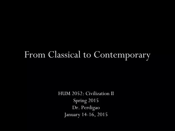 from classical to contemporary