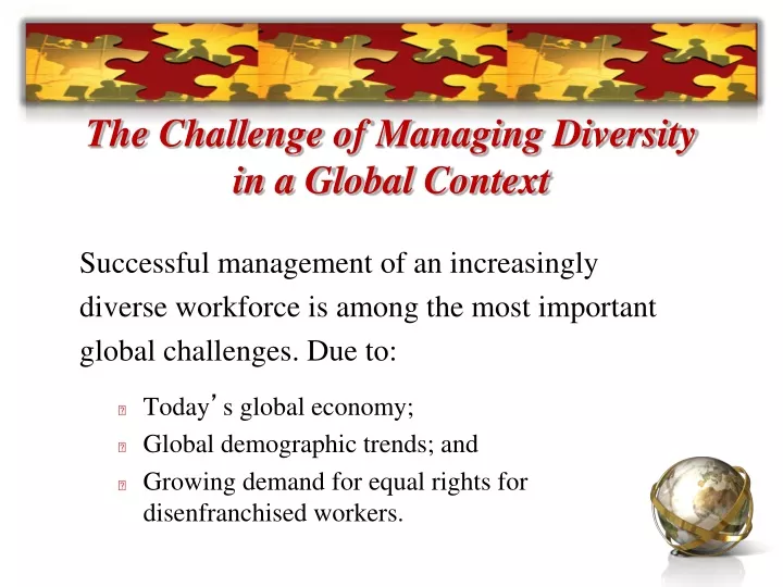 the challenge of managing diversity in a global context