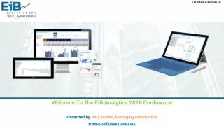 Welcome To The EiB Analytics 2018 Conference