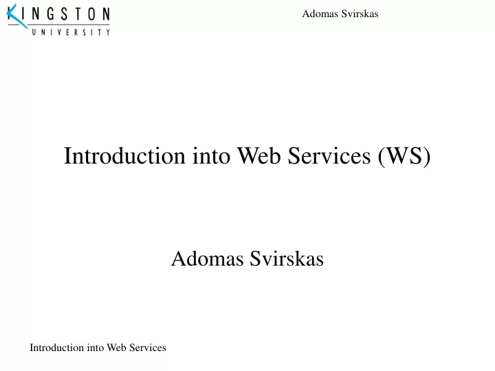 introduction into web services ws