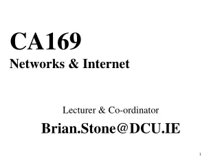 CA169 Networks &amp; Internet